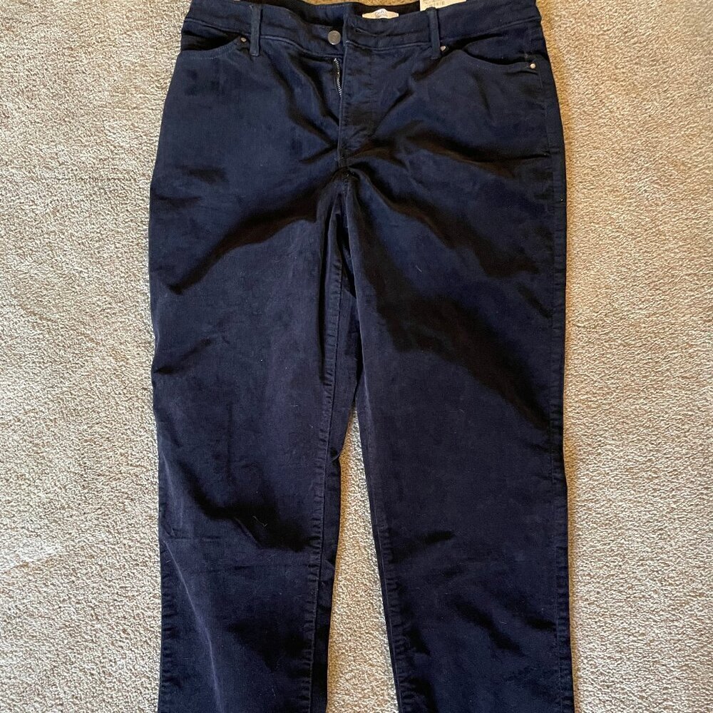 Croft & Barrow Straight Leg Black Brushed Velvet Size 14 NEW